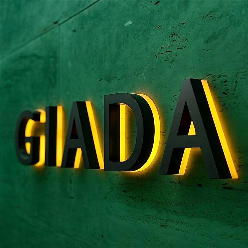 3D Halo Lit Metal Letter Sign